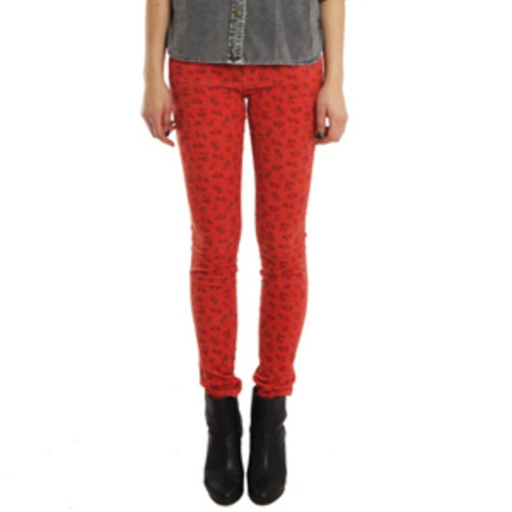 Current/Elliott The Ankle Skinny Jean in Poppy Ditsy Corduroy Size 25